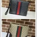 Gucci GG Canvas Web Stripe Clutch 523603 Beige 30.5x24x4.5cm #A62944