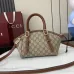 Gucci Classic Monogram Canvas Handbag With Leather Trim size:31×17×12cm #A53693