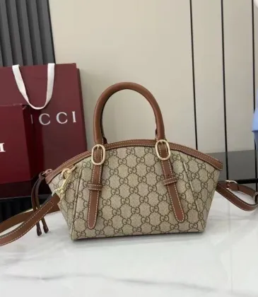 Gucci Classic Monogram Canvas Handbag With Leather Trim size:31×17×12cm #A53693