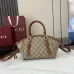 Gucci Classic Monogram Canvas Handbag With Leather Trim size:31×17×12cm #A53693