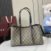 Gucci Signature GG Canvas Tote Bag With Leather Trim Details  #A51001