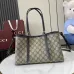Gucci Signature GG Canvas Tote Bag With Leather Trim Details  #A51001