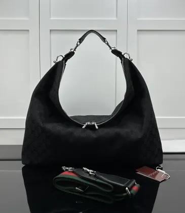 Jackie 1961 Large Hobo Bag – Black GG Canvas with Silver-Tone Hardware #A59164