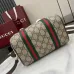 Gucci - Inspired Mini Boston Bag with Signature Web Stripe and GG Monogram size:20×13×13cm #A53848
