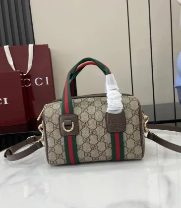 Gucci - Inspired Mini Boston Bag with Signature Web Stripe and GG Monogram size:20×13×13cm #A53848