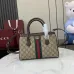 Gucci Vintage - Inspired Top Handle Bag With GG Canvas And Web Stripe size:25×18×10cm #A53745