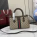Gucci Vintage - Inspired Top Handle Bag With GG Canvas And Web Stripe size:25×18×10cm #A53745