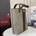 Gucci Tote Bag With Signature GG Canvas Web Stripe And Double G Logo size:30×36×12.5cm #A53843