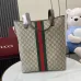 Gucci Tote Bag With Signature GG Canvas Web Stripe And Double G Logo size:30×36×12.5cm #A53843