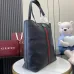 Gucci Black Leather Tote Bag With Signature Web Stripe And GG Logo  size:30×36×12cm #A54121