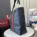 Gucci Black Leather Tote Bag With Signature Web Stripe And GG Logo  size:30×36×12cm #A54121