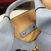 Gucci Light Blue Leather Handbag With Signature Gold Horsebit Accent #A52732