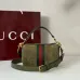 Gucci Vintage-Inspired Olive Green Canvas Crossbody Bag with Red-Green Web Stripe &amp; Gold Hardware #A56004