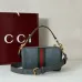 Gucci Vintage-Inspired Olive Green Canvas Crossbody Bag with Red-Green Web Stripe &amp; Gold Hardware #A56004