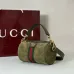 Gucci Vintage-Inspired Olive Green Canvas Crossbody Bag with Red-Green Web Stripe &amp; Gold Hardware #A56004