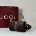 Gucci Vintage-Inspired Olive Green Canvas Crossbody Bag with Red-Green Web Stripe &amp; Gold Hardware #A56004