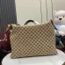 Gucci GG Supreme Canvas Bag With Leather Panel And Web Strap #A51219