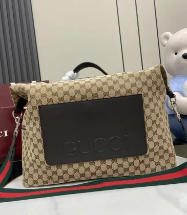 Gucci GG Supreme Canvas Bag With Leather Panel And Web Strap #A51219