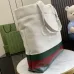 Gucci Embroidered Canvas Tote Bag With Web Stripe And Italian Craftsmanship #A52611
