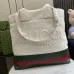 Gucci Embroidered Canvas Tote Bag With Web Stripe And Italian Craftsmanship #A52611