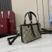 Gucci-Inspired Mini Top Handle Bag - Beige &amp; Ebony Canvas Crossbody Bag #A60244