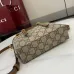Gucci-Inspired Mini Top Handle Bag - Beige &amp; Ebony Canvas Crossbody Bag #A60244