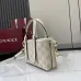 Gucci-Inspired Mini Top Handle Bag - Beige &amp; Ebony Canvas Crossbody Bag #A60244
