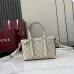 Gucci-Inspired Mini Top Handle Bag - Beige &amp; Ebony Canvas Crossbody Bag #A60244