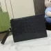 Gucci Embossed GG Leather Pouch With Zipper Closure And Detachable Strap #A50428
