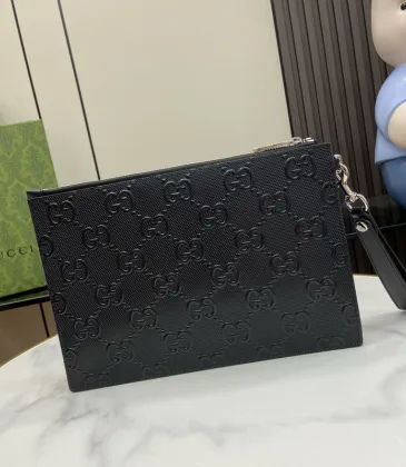 Gucci Embossed GG Leather Pouch With Zipper Closure And Detachable Strap #A50428