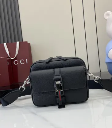 Gucci Black Leather Crossbody Bag With Signature Web Accent And Modern Appeal #A50281