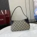 GG Emblem small shoulder bag in coated fabric #A49686