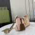 Gucci GG Monogram Canvas Shoulder Bags With Color - Block Leather Accents size:27×14×6cm #A53672