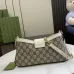 Gucci GG Monogram Canvas Shoulder Bags With Color - Block Leather Accents size:27×14×6cm #A53672