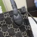 Gucci GG Denim Mini Tote Bag With Leather Handles And Adjustable Crossbody Strap #A50424