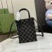 Gucci GG Denim Mini Tote Bag With Leather Handles And Adjustable Crossbody Strap #A50424