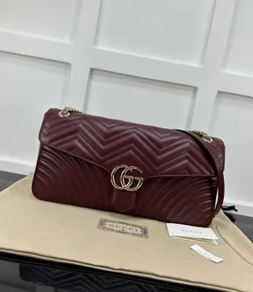 Gucci 788371 Burgundy GG Marmont Chain Bag, Top Quality, 40.5x20x9cm #A61851
