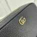 Gucci Black Pebbled Leather GG Marmont Mini Camera Bag with Gold Chain Strap 772759 #A58343