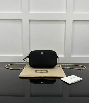 Black Pebbled Leather GG Marmont Mini Camera Bag with Gold Chain Strap 772759 #A58343 Black Pebbled Leather GG Marmont Mini Camera Bag with Gold Chain Strap 772759 #A58343