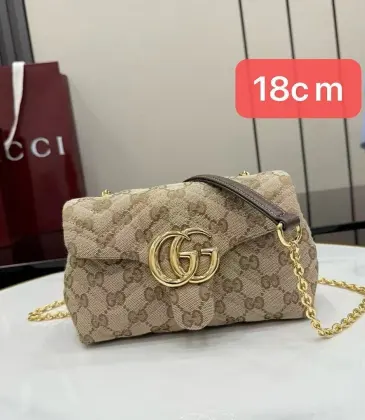 Gucci GG Marmont Quilted Canvas Chain Bag, 18.5 x 11.5 x 7 cm #A63206