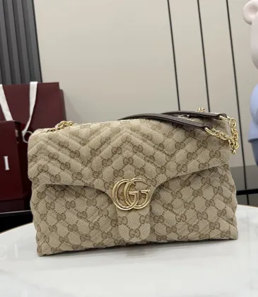 Gucci GG Marmont Quilted Canvas Chain Bag, 31 x 17 x 8 cm #A63212