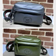 Gucci Leather Crossbody Bags With Signature Web Strap and GG Logo size:23×15×8cm #A53685