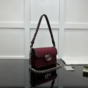 Gucci Red GG Canvas Shoulder Bag With Interlocking G Hardware #A50998
