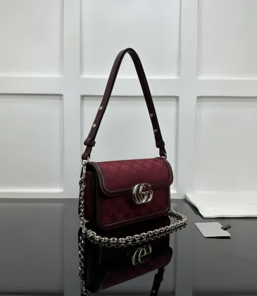 Gucci Red GG Canvas Shoulder Bag With Interlocking G Hardware #A50998
