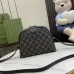 Gucci GG Denim Canvas Dome Crossbody Bag With Double G Hardware And Adjustable Strap #A50429