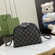 Gucci GG Denim Canvas Dome Crossbody Bag With Double G Hardware And Adjustable Strap #A50429