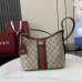Gucci Inspired GG Monogram Shoulder Bag with Web Stripe & Leather Accents size:23×21×12cm #A53846