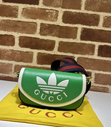 Gucci x Adidas 727791 Green Saddle Bag, Top Quality, 20.5x12x5.5cm #A61846
