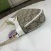 Gucci GG Supreme Canvas Mini Shoulder Bag With Leather Trim And Playful Lip Charm  #A50422