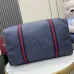 Gucci Navy Blue GG Supreme Canvas Duffle Bag with Red-Blue Web Stripes and Leather Accents 799871 #A58350